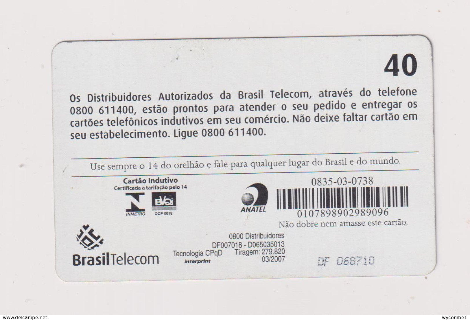 BRASIL - Phonecards On Phonecard Inductive Phonecard - Brasile