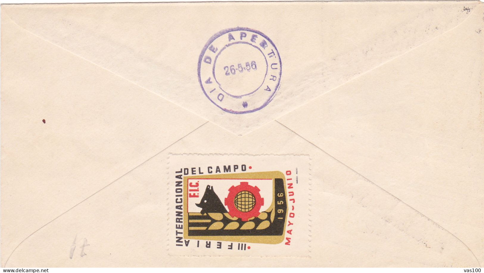 SPAIN EXILE  COVERS  FDC   PHILATELIC EXHIBITION 1956 PERFORATED   ,ROMANIA - FDC