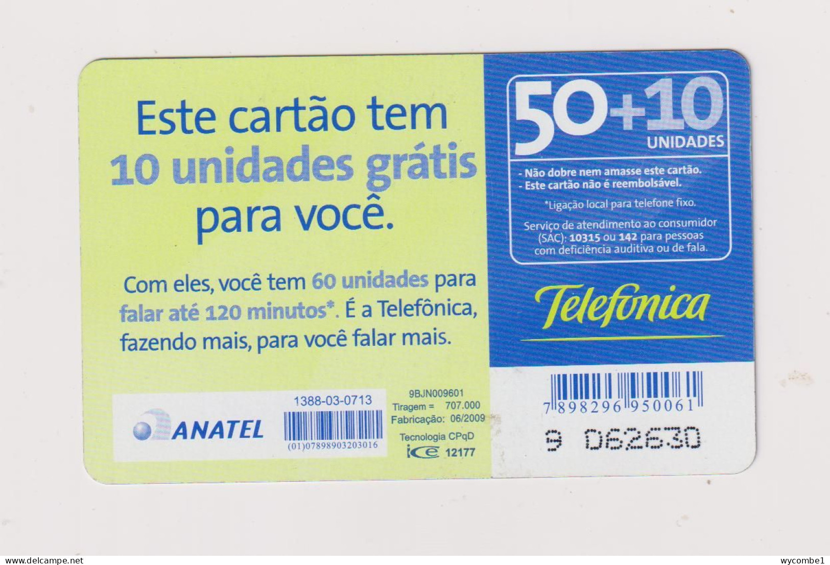 BRASIL - 10 Units Free Inductive Phonecard - Brasile