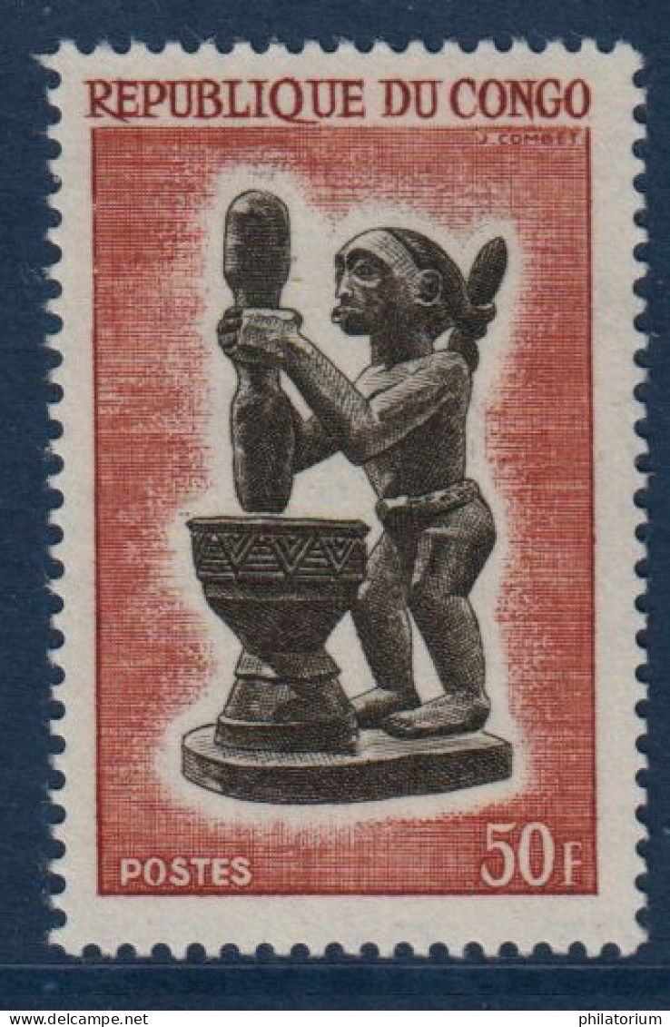 Congo, **, Yv 168, Mi 48, SG 48, Figure Sculptée, Statue En Bois, Artisanat, - Neufs