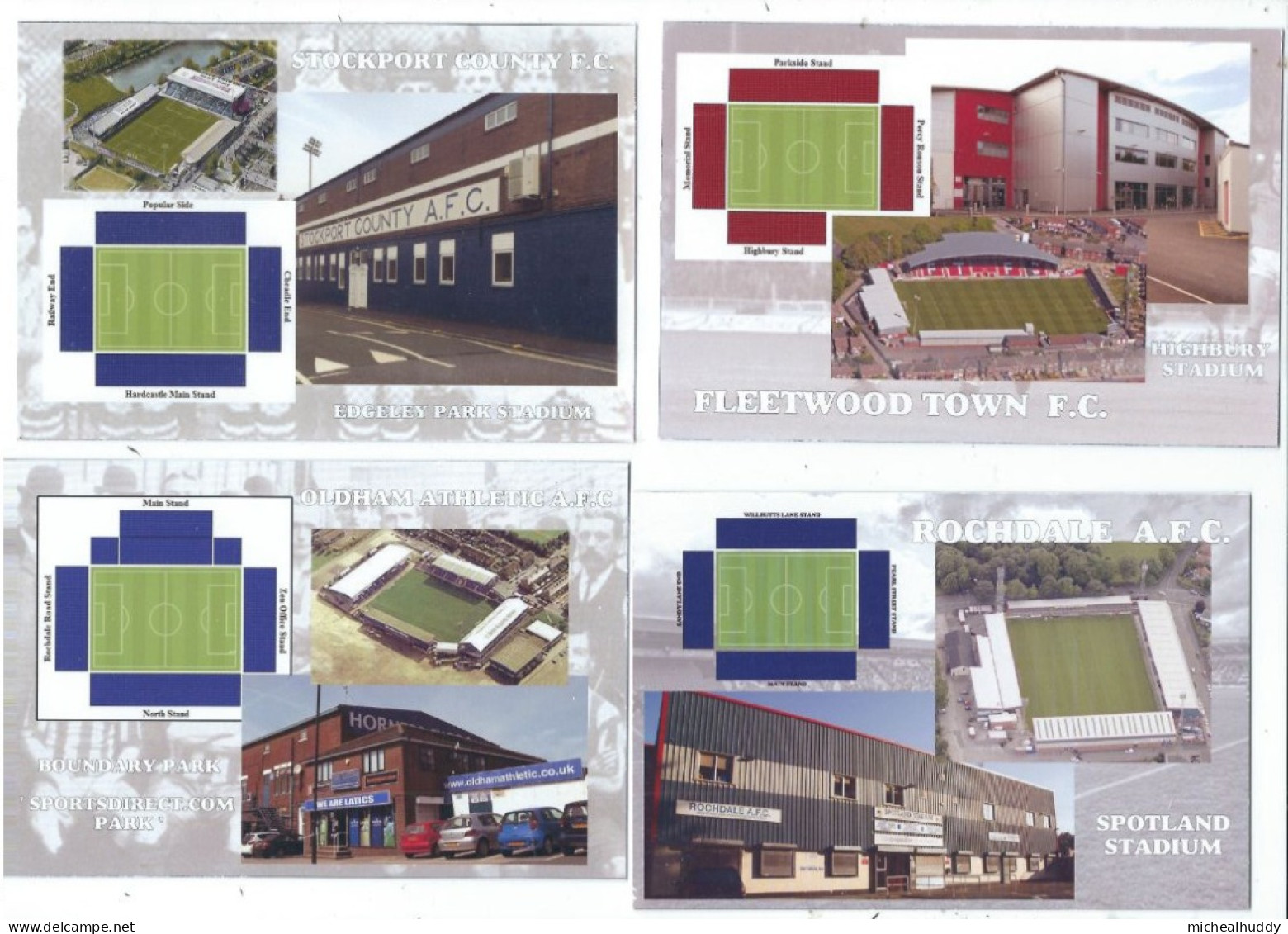 4 POSTCARDS UK FOOTBALL STADIUMS  LANCASHSHIRE GROUNDS - Stadi