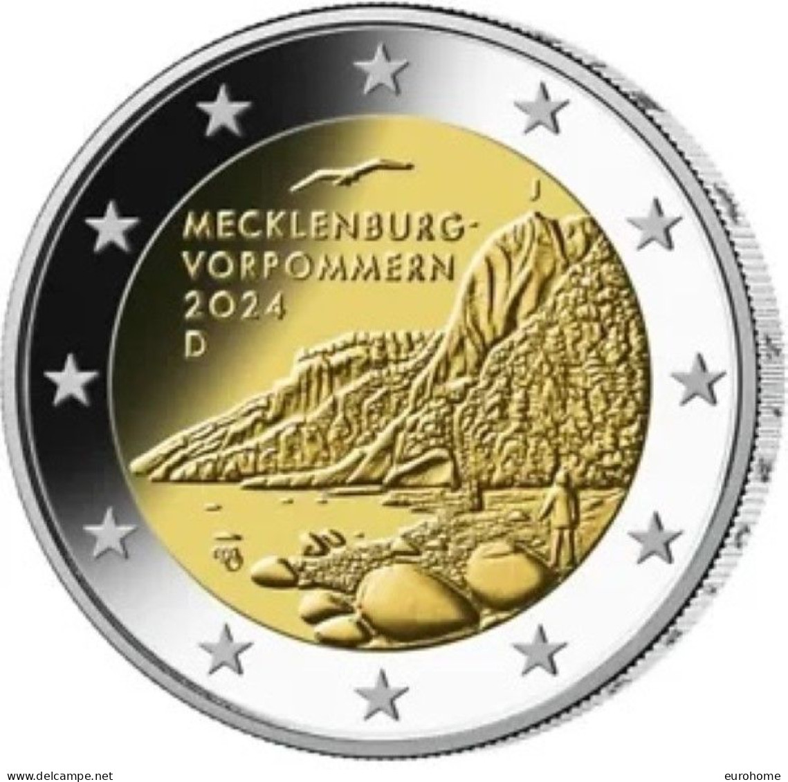 Duitsland 2024   2 Euro Commemo  "Mecklenburg Vorpommern"  LETTER - Atelier  A    UNC Uit De Rol !! - Allemagne