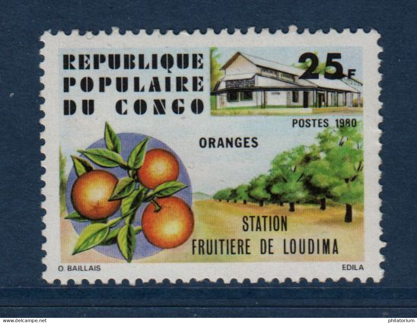 Congo, **, Yv 605, Mi 794, SG 785, Station D'emballage De Fruits De Loudima, Oranges, - Ungebraucht