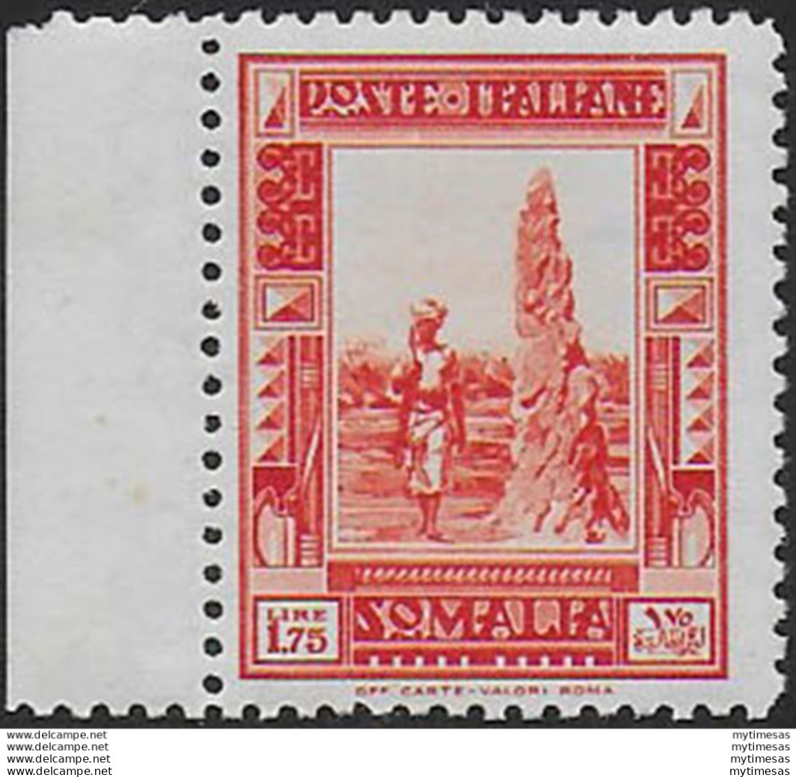 1932 Somalia Termite Mound Lire 1,75 Arancio 1v. MNH Sassone N. 178 - Somalie