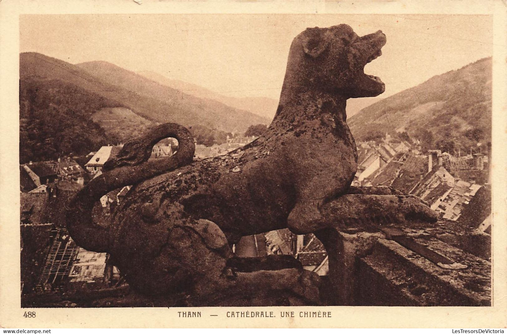 FRANCE - Thann - Cathédrale - Vue Sur Une Chimère - Vue De La Ville Caché - Carte Postale Ancienne - Thann