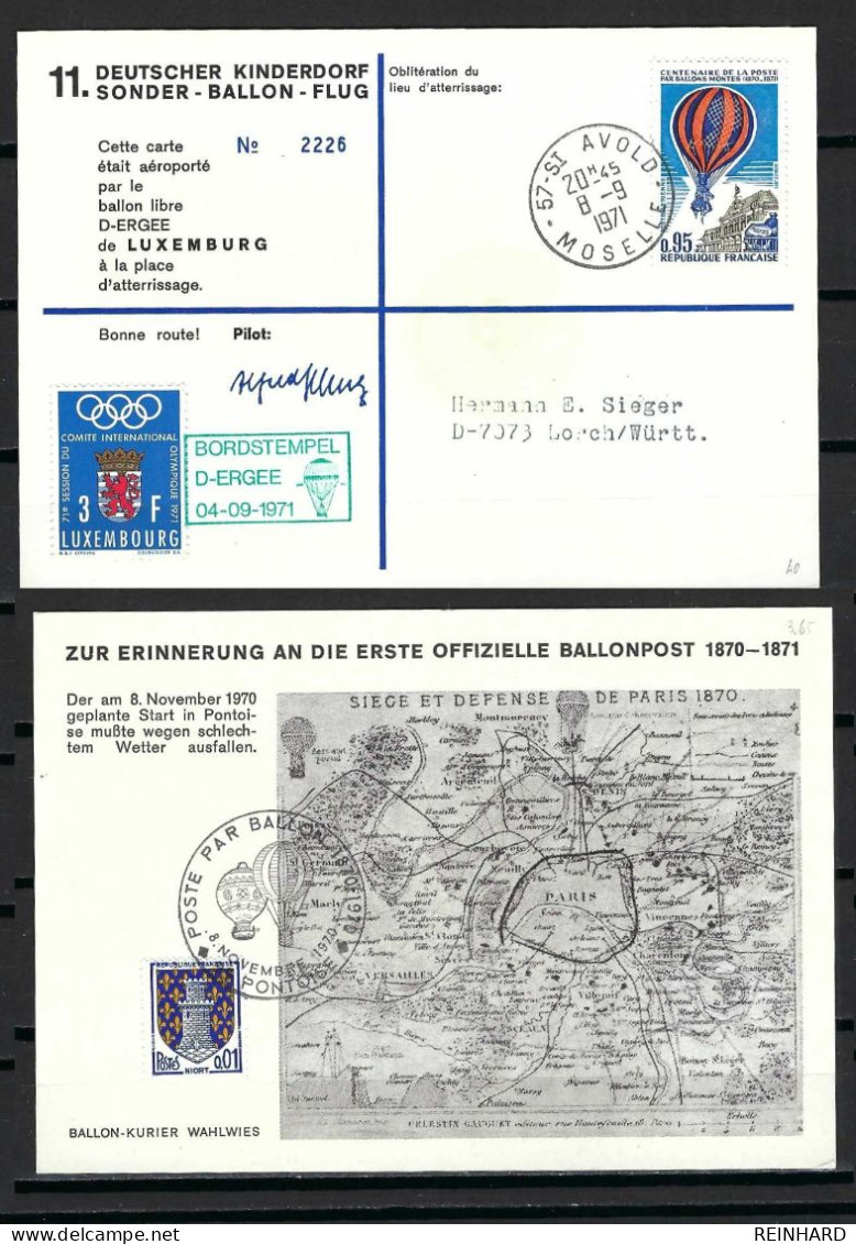 11. DEUTSCHER KINDERDORF SONDER-BALLONFLUG Luxemburg - F-St. Avold - Siehe Bild - Lettres & Documents