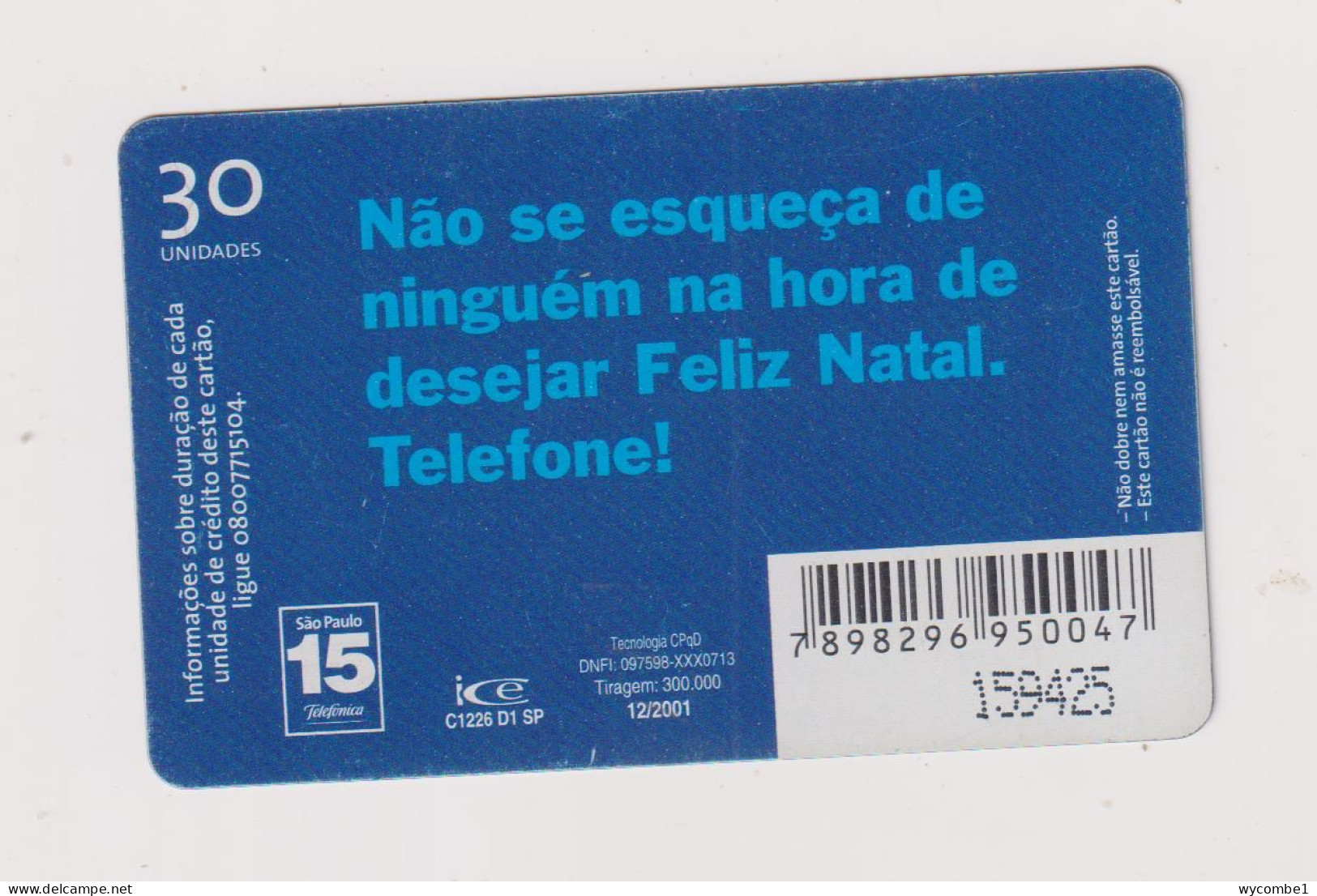 BRASIL - Christmas Inductive Phonecard - Brasilien