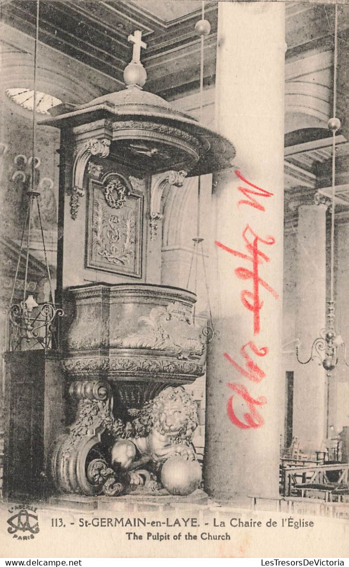 FRANCE - St Germain En Laye - Vue Sur La Chaire De L'église - The Pulpit Of The Church - Carte Postale Ancienne - St. Germain En Laye