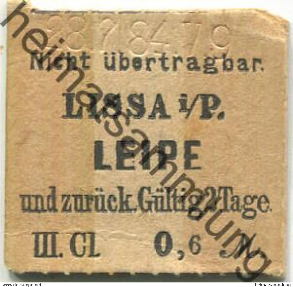 Polen - Lissa I. P. - Leipe Und Zurück - Gültig 2 Tage - Fahrkarte III. Cl 0,6 M 28.7.84 - Europe