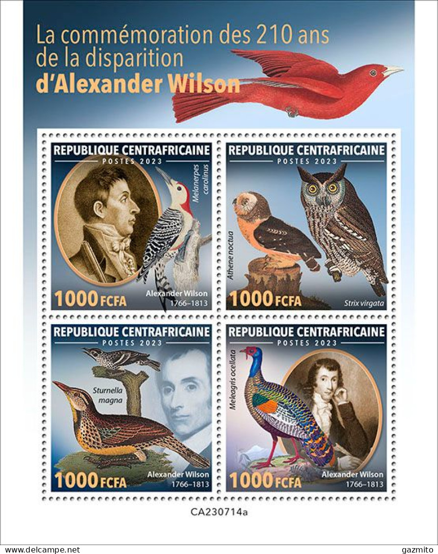 Centrafrica 2023, A. Wilson, Birds, Owl, 4val In BF - Owls