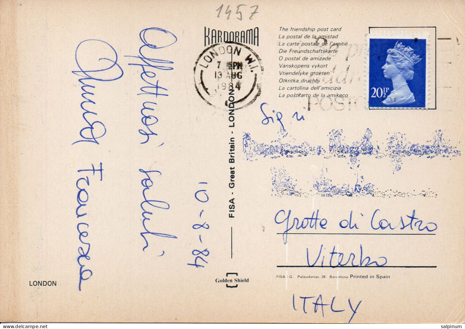 Philatelic Postcard With Stamps Sent From UNITED KINGDOM To ITALY - Lettres & Documents