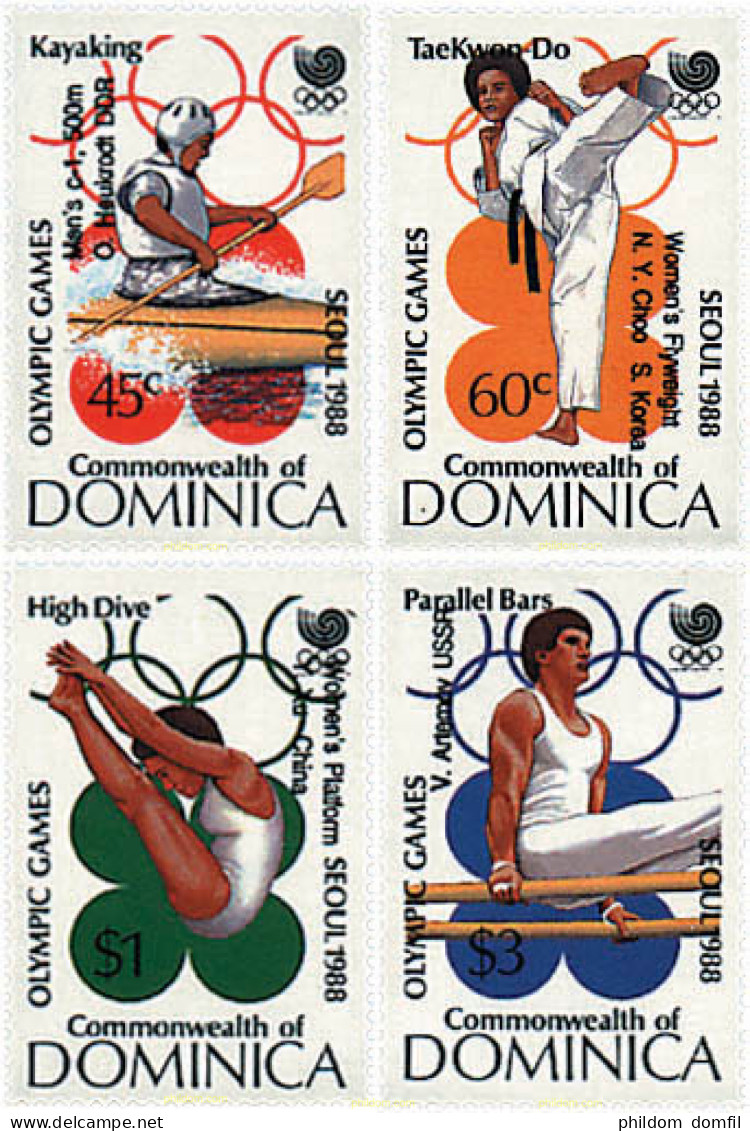 727334 HINGED DOMINICA 1989 24 JUEGOS OLIMPICOS VERANO SEUL 1988 - Dominica (1978-...)