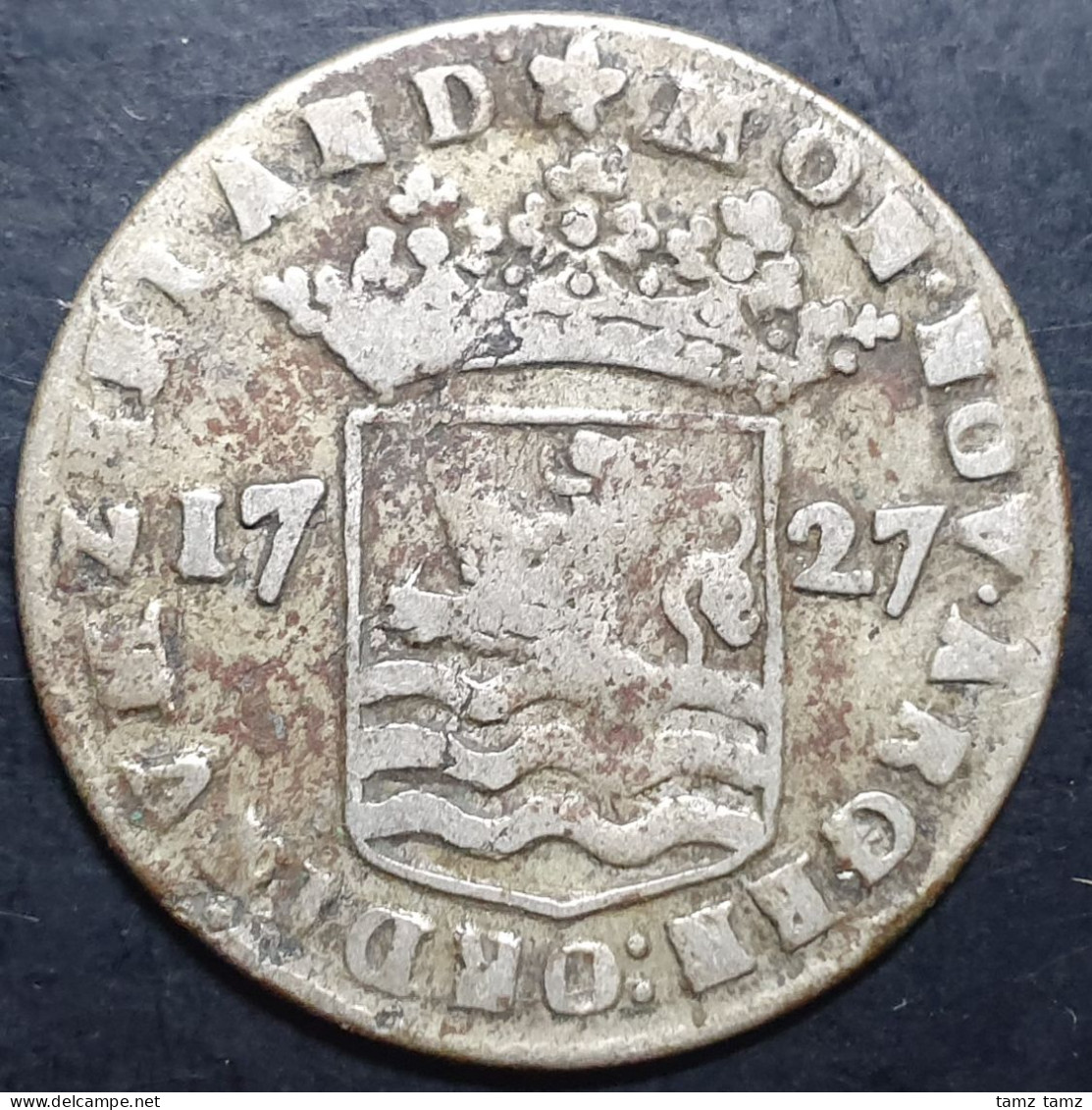 Netherlands 6 Stuivers Hoedjesschelling Zeeland 1727 Silver Very Fine Scarce - Monete Provinciali