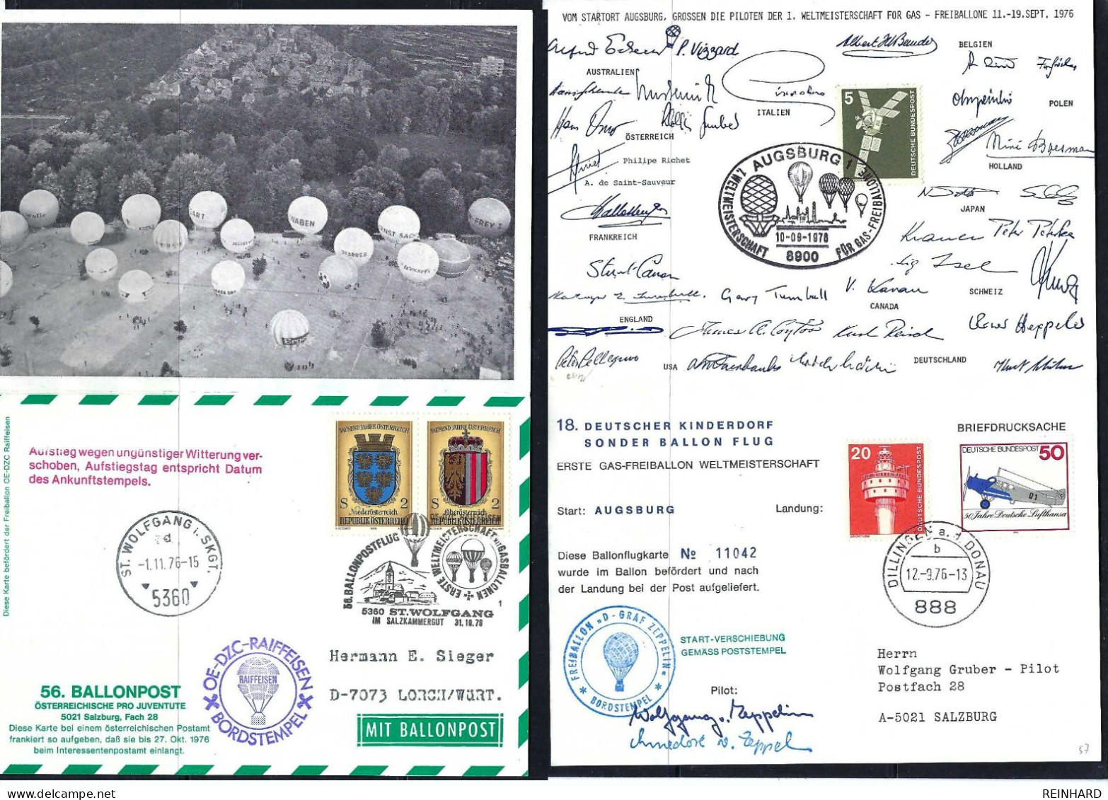 18. DEUTSCHER KINDERDORF SONDER-BALLONFLUG Von Augsburg Nach Dillingen 12.9.1976 - Siehe Bild - Cartas & Documentos