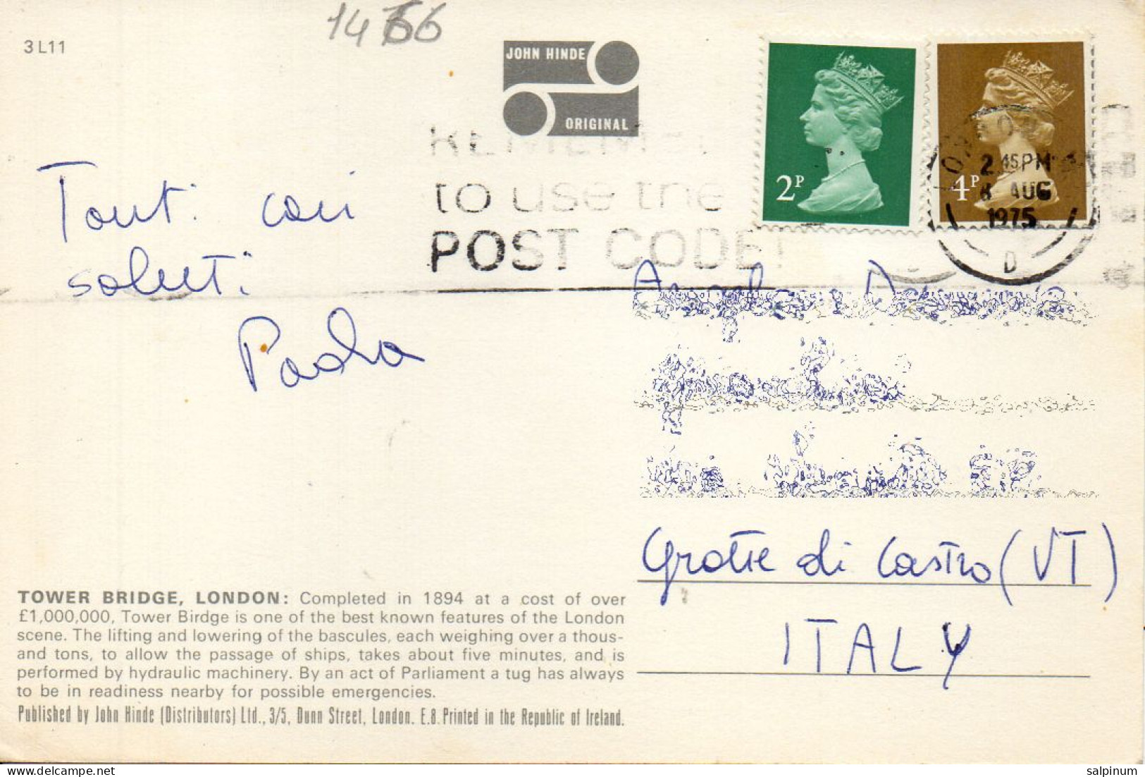 Philatelic Postcard With Stamps Sent From UNITED KINGDOM To ITALY - Lettres & Documents