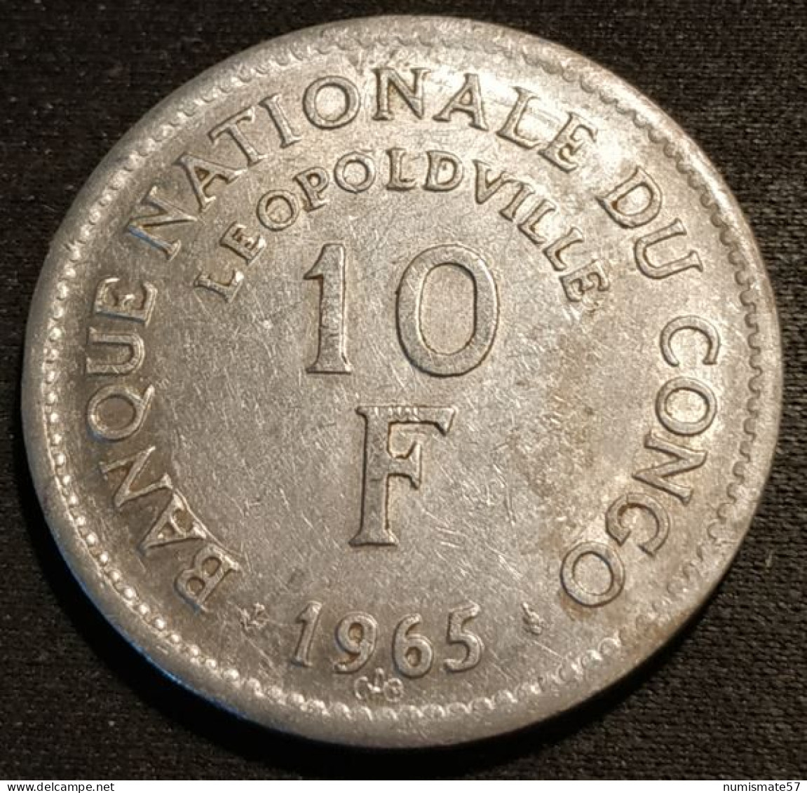 Pas Courant - CONGO BELGE - 10 FRANCS 1965 - KM 1 - Congo (República Democrática 1964-70)