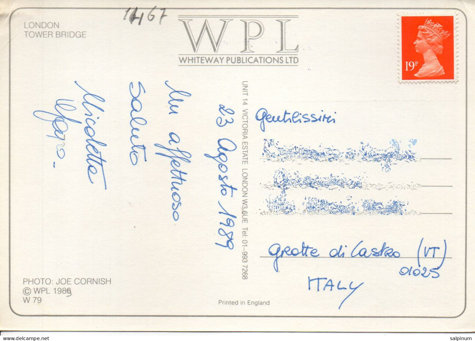 Philatelic Postcard With Stamps Sent From UNITED KINGDOM To ITALY - Brieven En Documenten