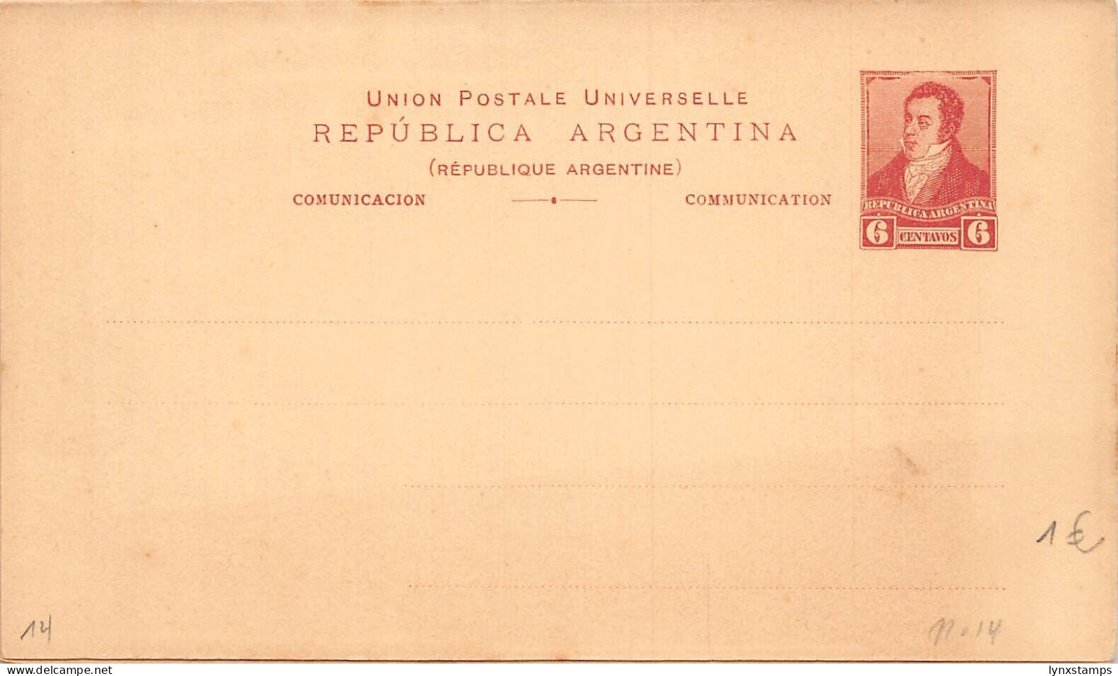 G021 Argentina Unused Postal Stationery 6 Centavos - Enteros Postales