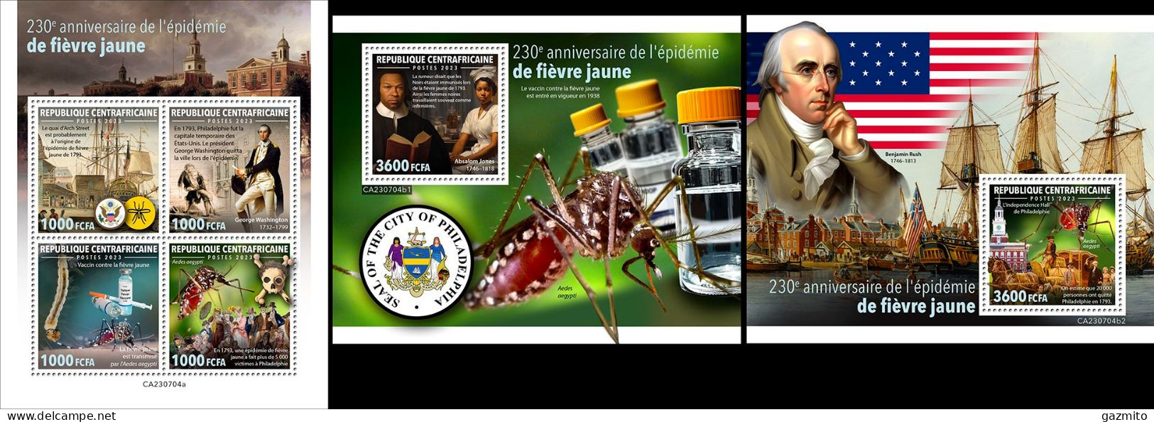 Centrafrica 2023, 230th Yellow Fever Epidemy, Ships, 4val In BF +2BF - Medicine