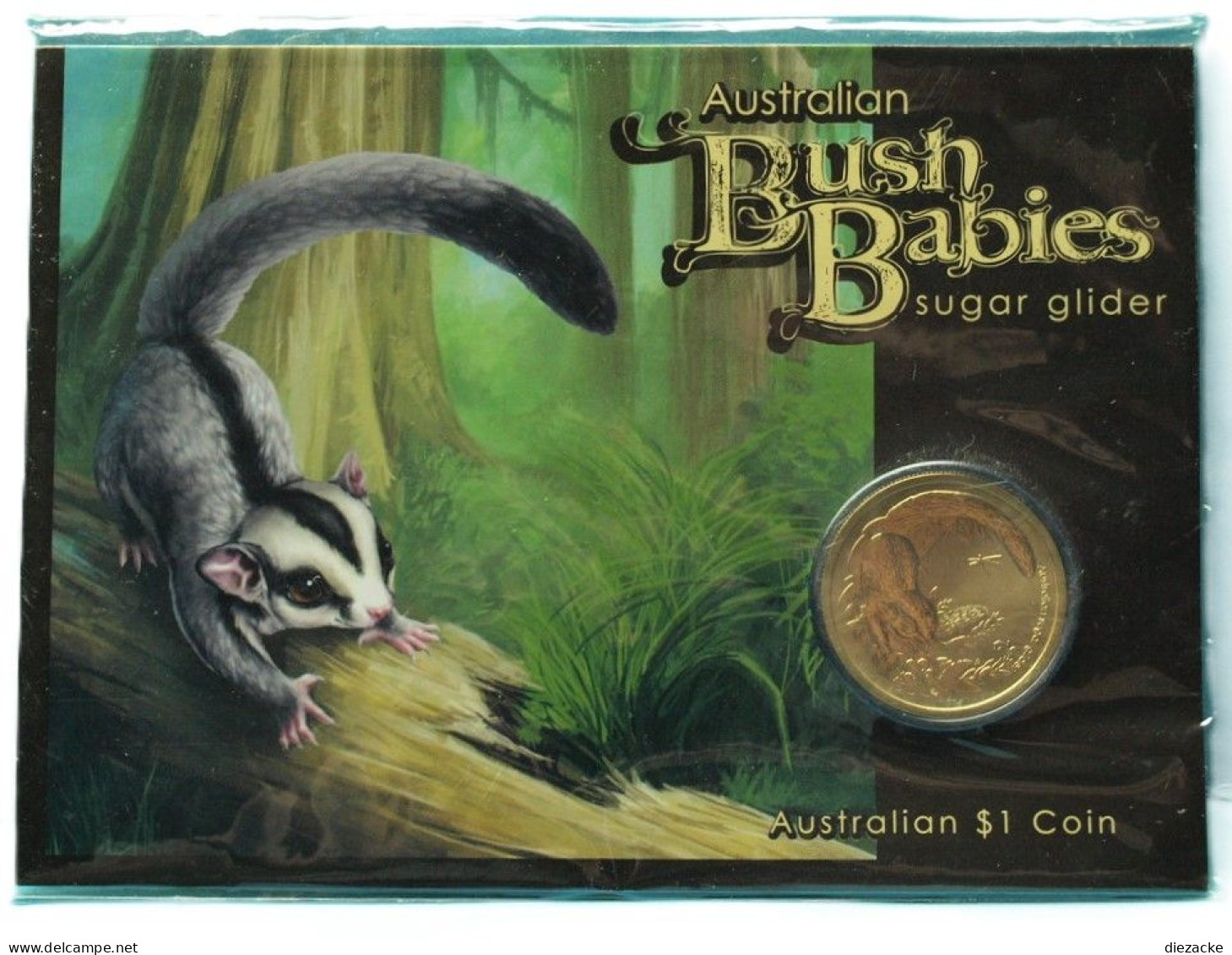 Australian 2011 1 Dollar Australian Bush Babies "Sugar Glider" Im Folder (M5314 - Ohne Zuordnung