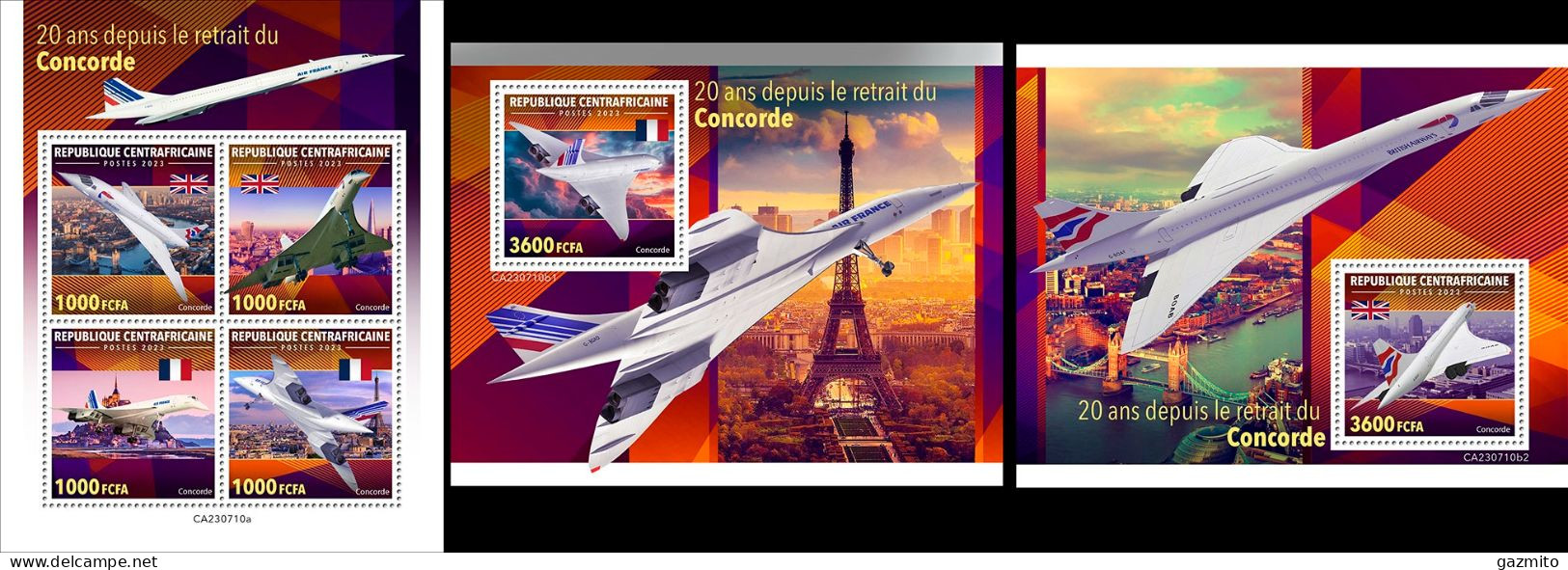 Centrafrica 2023, Concorde, 4val In BF +2BF - Concorde