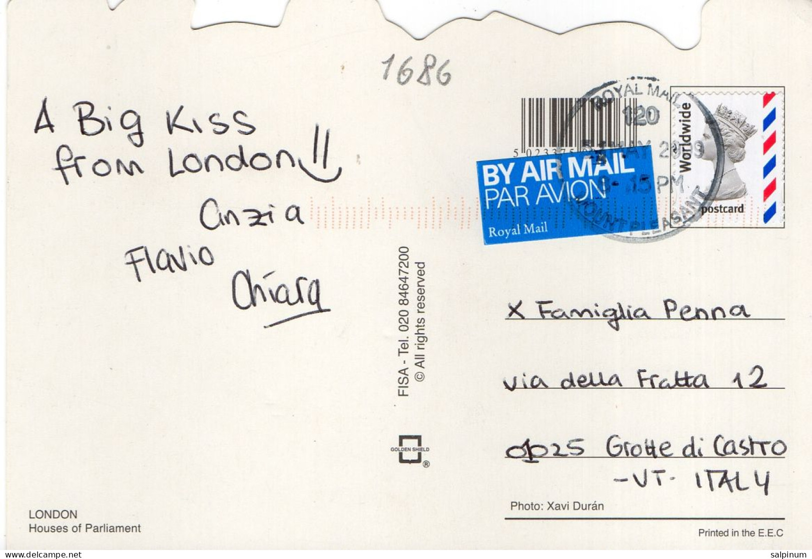 Philatelic Postcard With Stamps Sent From UNITED KINGDOM To ITALY - Brieven En Documenten