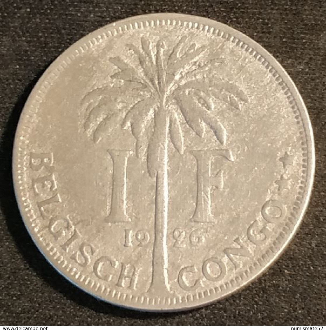 CONGO BELGE - 1 FRANC 1926 ( Légende NL) - KM 21 - 1910-1934: Alberto I