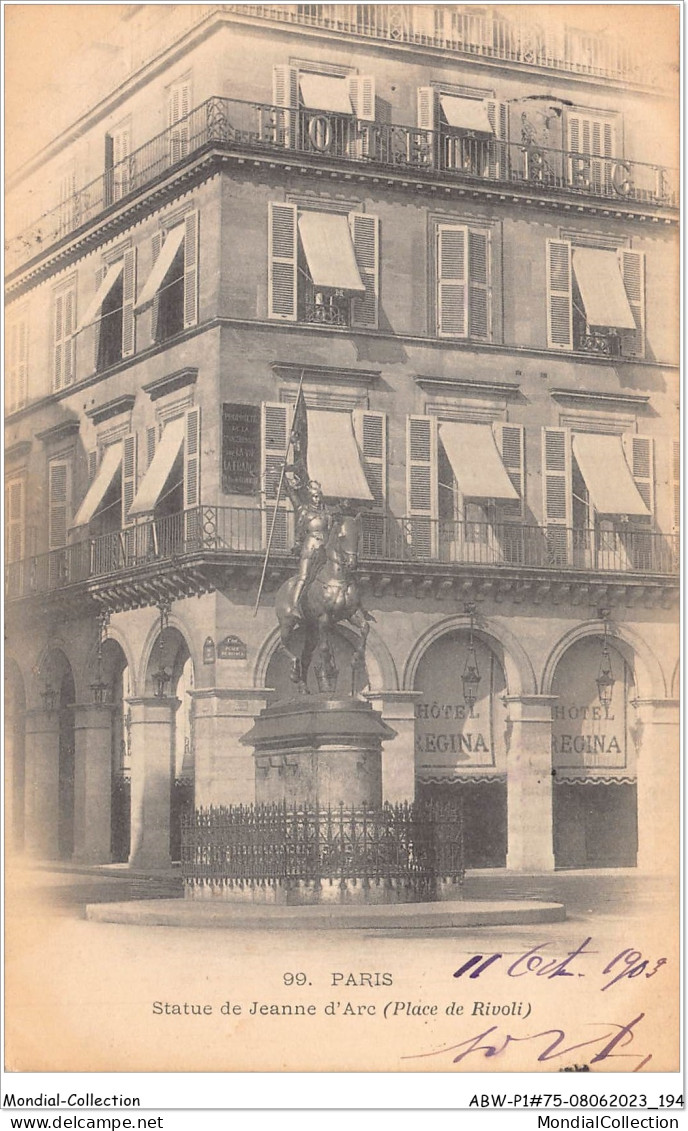 ABWP1-75-0072 - PARIS - Statue De Jeanne D'arc - Place De Rivoli - Standbeelden