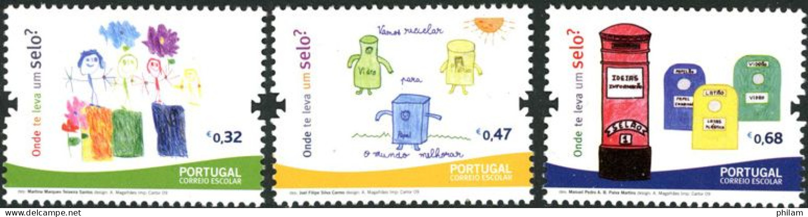PORTUGAL 2009 - Courrier Scolaire - 3 V. - Neufs