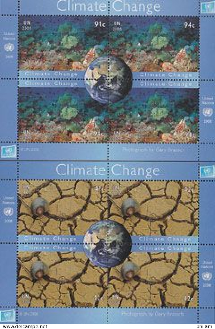 O.N.U. New York 2008 - Changement De Climat - 2 BF - Blocks & Sheetlets