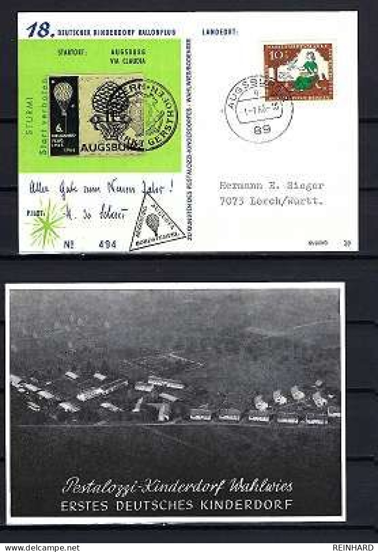 18. DEUTSCHER KINDERDORF BALLONFLUG AUGSBURG 1.1.1966 - Siehe Bild - Briefe U. Dokumente