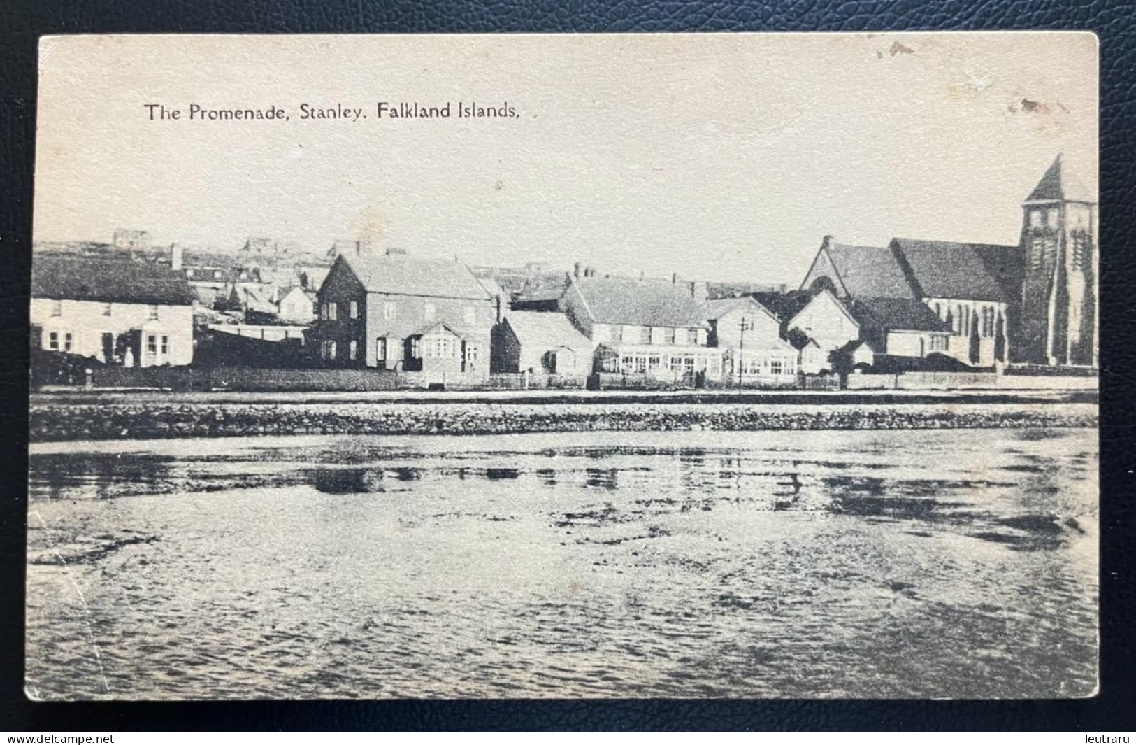 Falkland Islands Stanley The Promenade Old Postcard - Isole Falkland