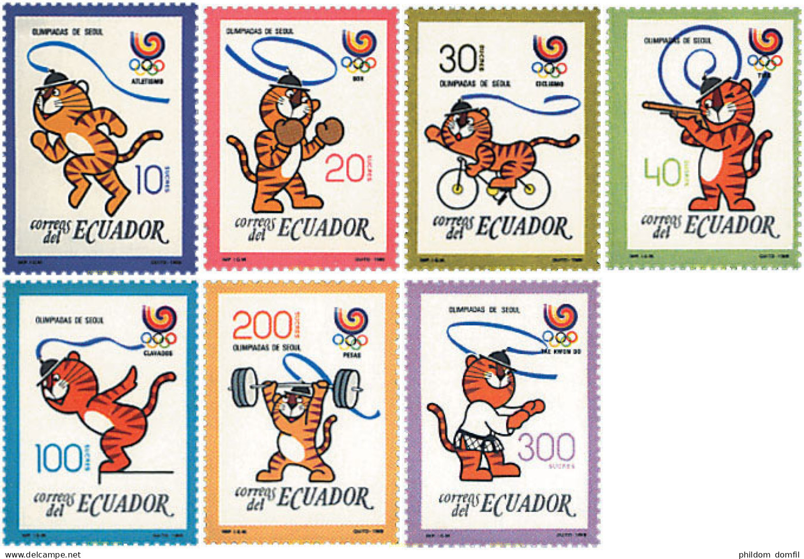 727346 HINGED ECUADOR 1989 24 JUEGOS OLIMPICOS VERANO SEUL 1988 - Equateur