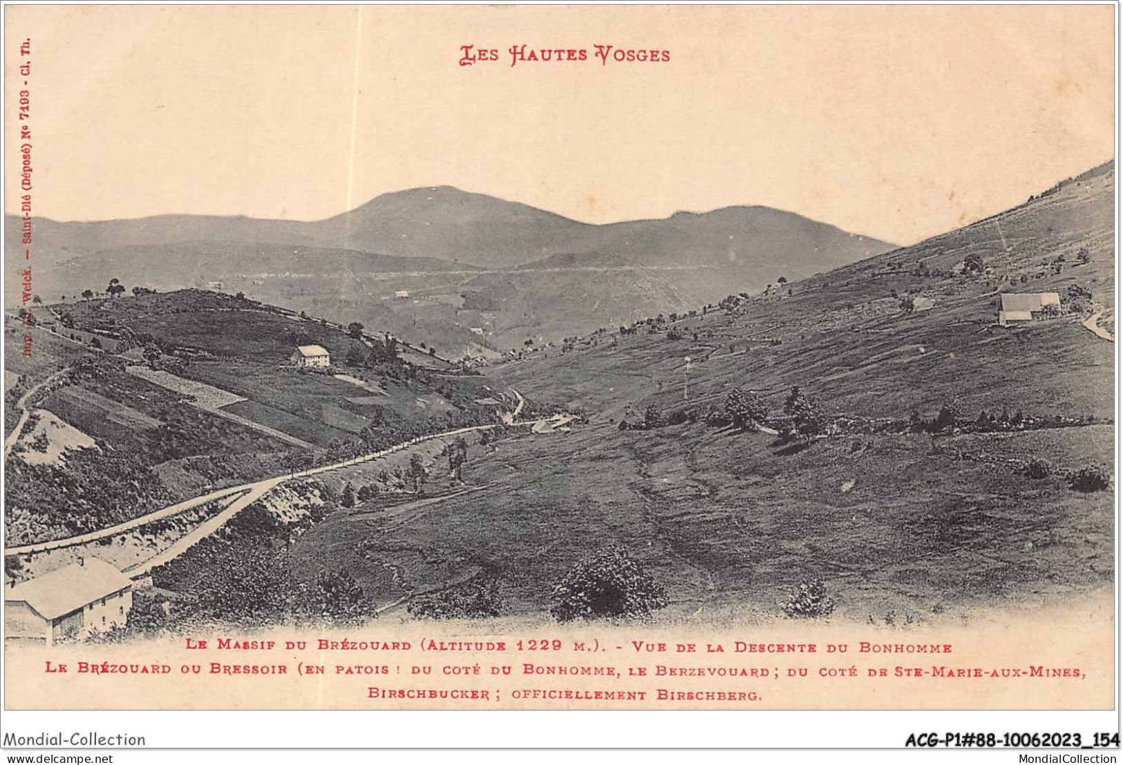 ACGP1-88-0077 - Les Hautes Vosges - Le Massif Du Brezouard - Vue De La Descente Du Bonhomme - Brouvelieures