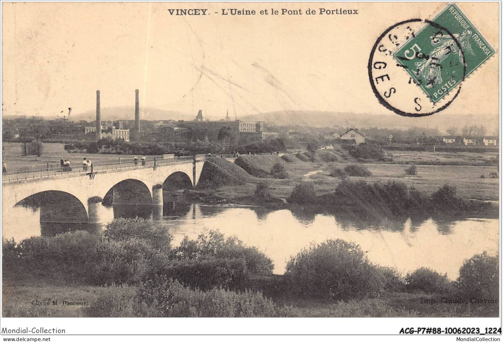 ACGP7-88-0615 - VINCEY - L'usine Et Le Pont De PORTIEUX - Vincey