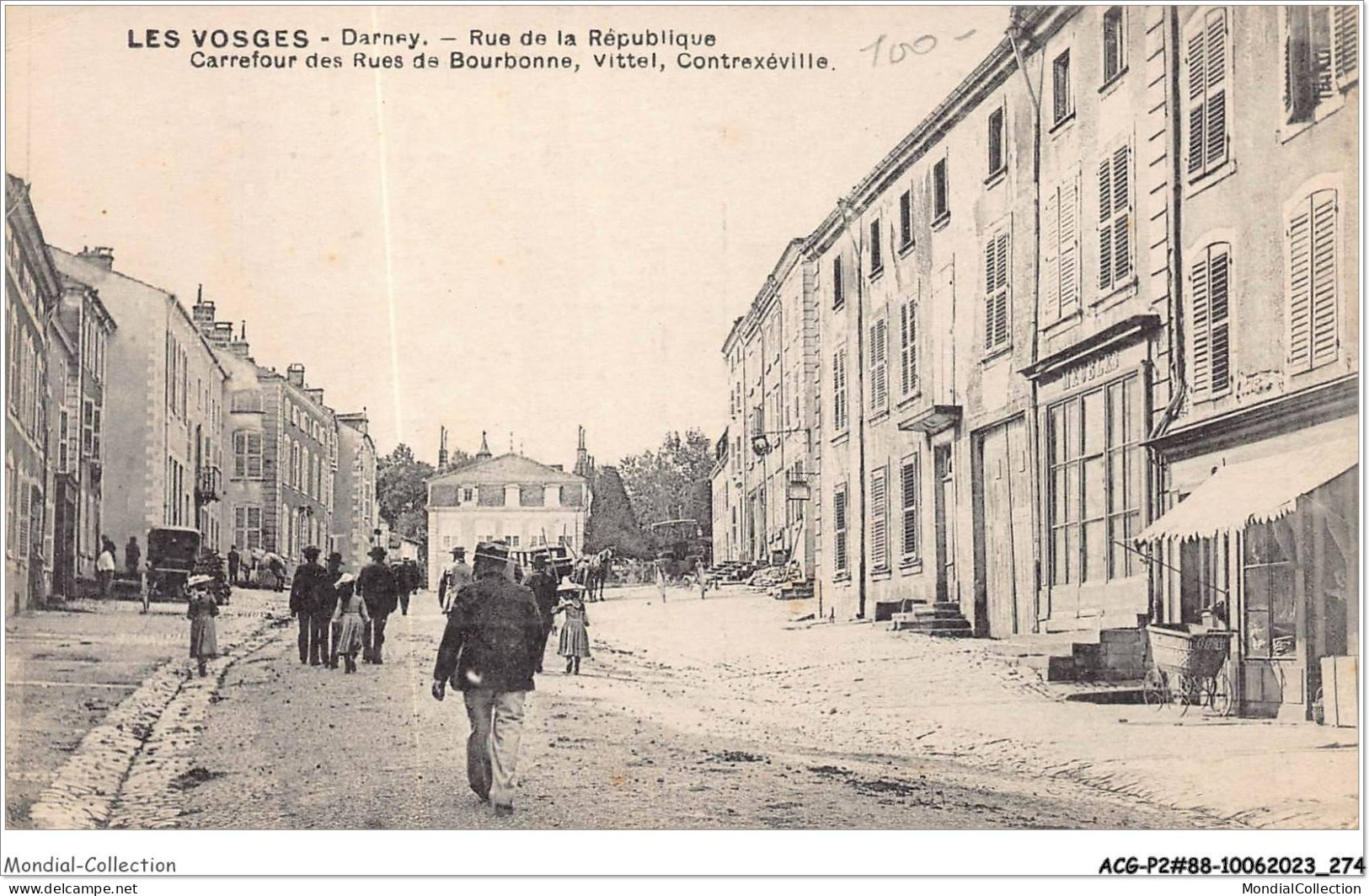 ACGP2-88-0137 - Les Vosges - DARNEY - Rue De La Republique - Carrefour Des Rues De Bourbonne - Vittel - Contrexeville - Darney
