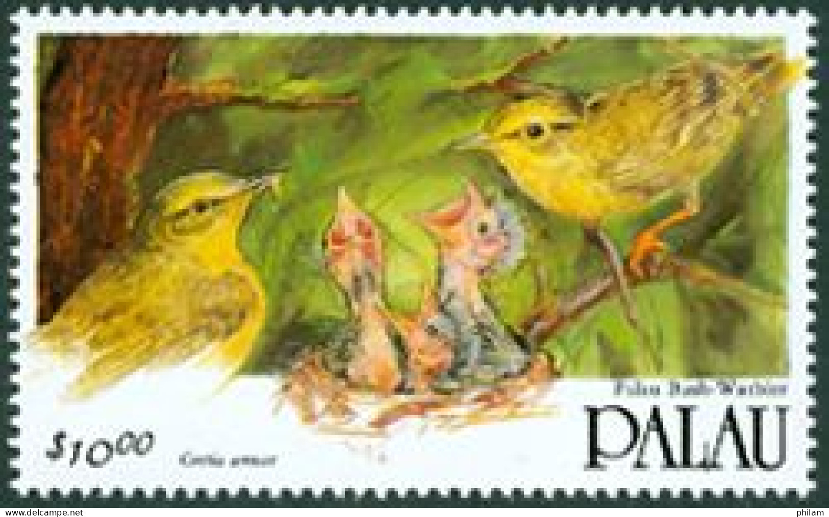 PALAU 1992 - Oiseau Bush Warbler Et Son Nid - 1 V. - Songbirds & Tree Dwellers