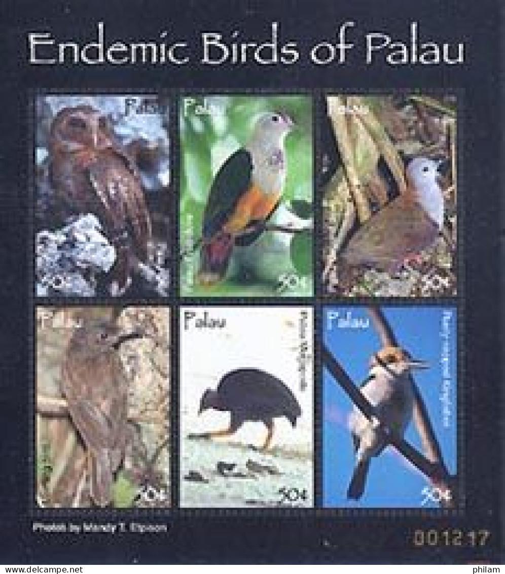 PALAU 2006 - Oiseaux Endémiques - Feuillet I - (hiboux) - Hiboux & Chouettes