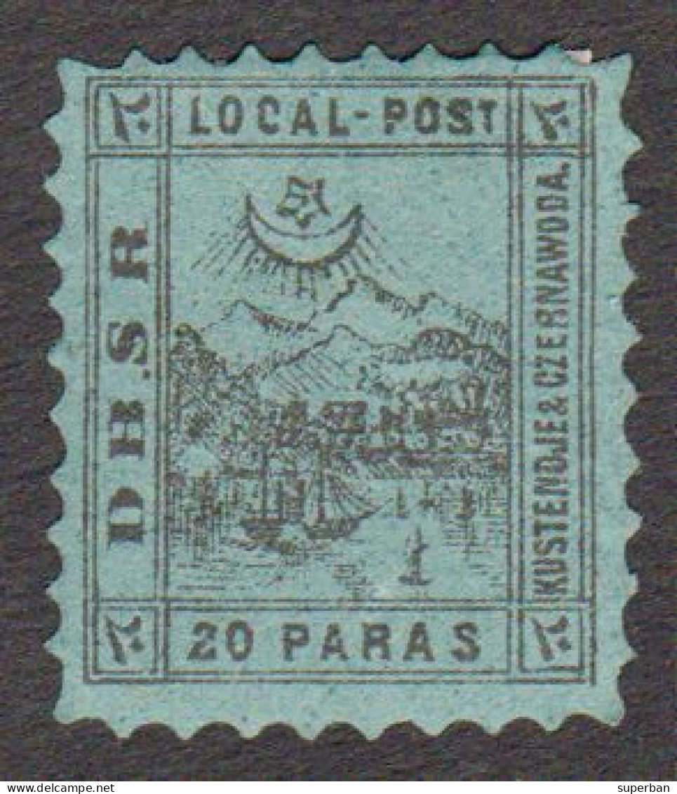 ROMANIA & TURKEY / OTTOMAN EMPIRE - 1867 - DBSR / LOCAL POST : KUSTENDJIE & CZERNAWODA - 20 PARAS - MH (an368) - Revenue Stamps