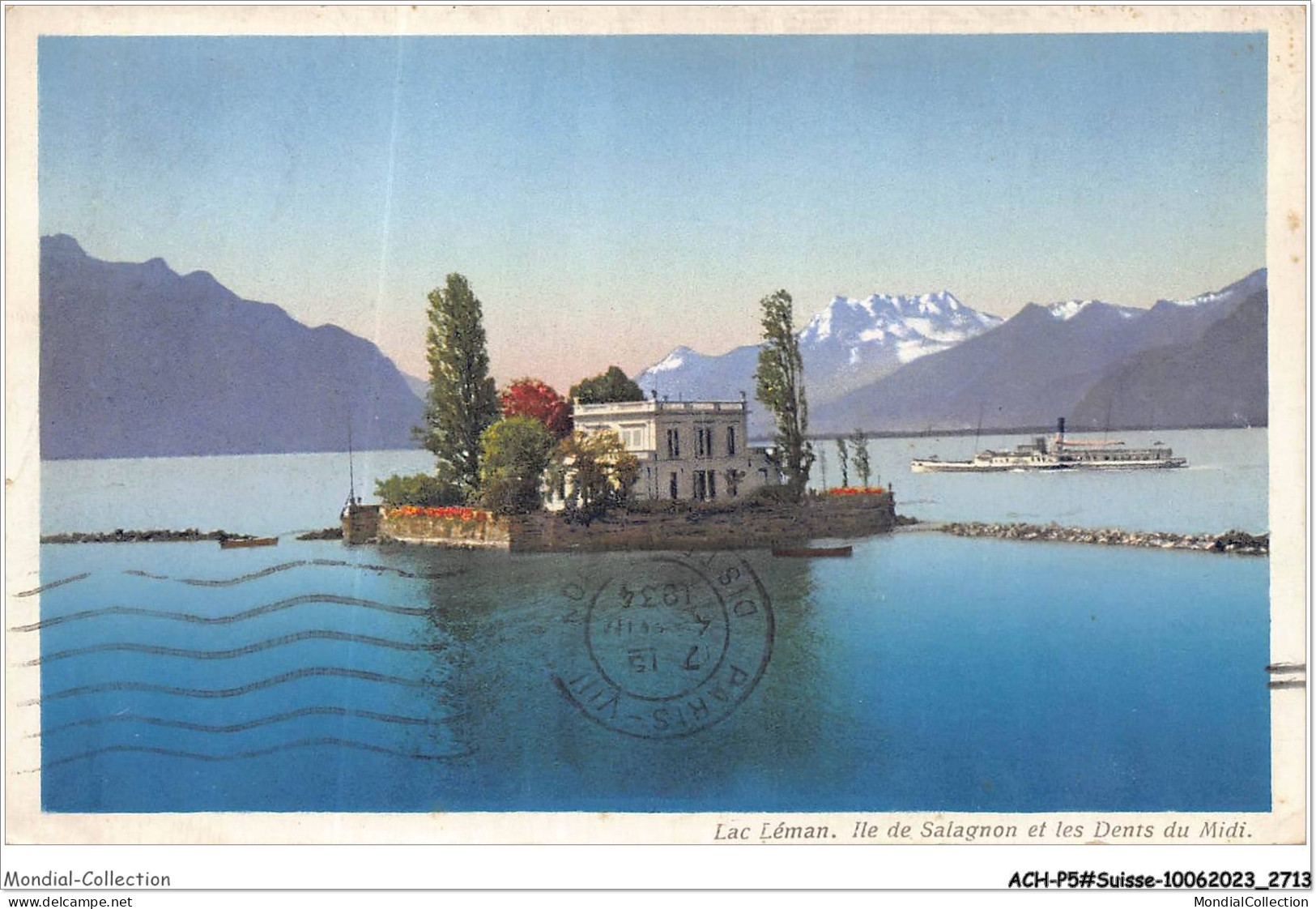 ACH-P5-SUISSE- 0353 - Lac LEMAN - Ile De Salagnon Et Les Dents Du Midi - Autres & Non Classés