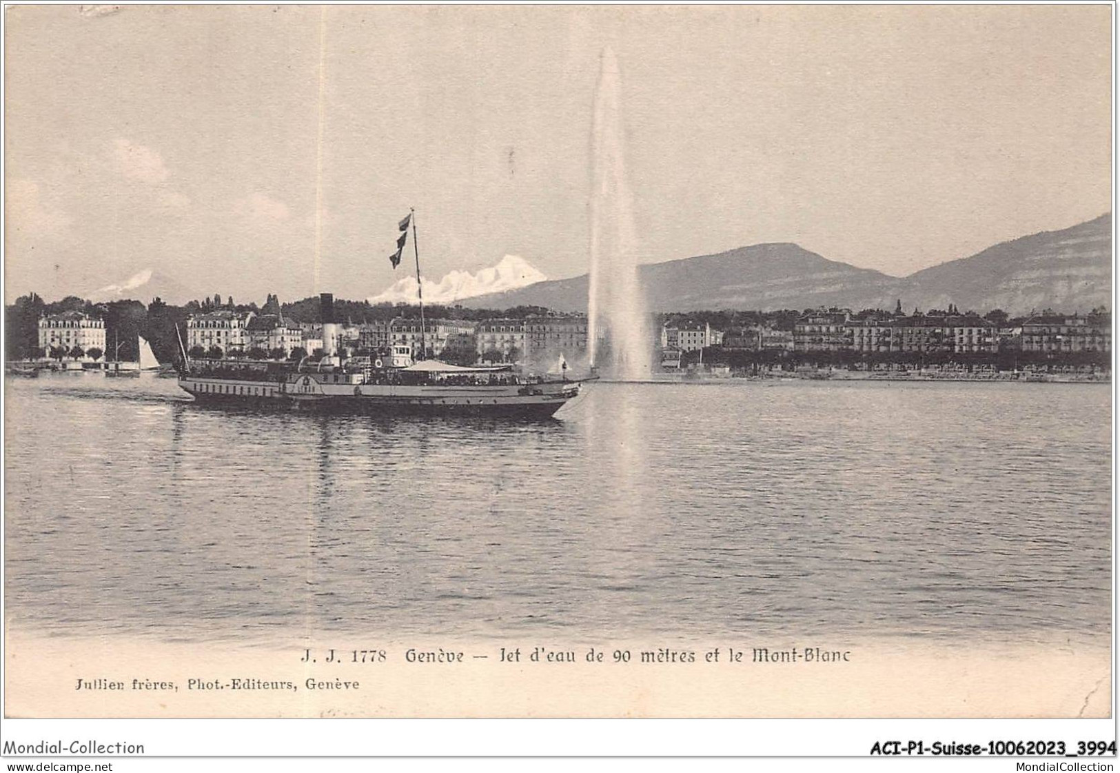 ACIP1-SUISSE-0033 - GENEVE - JET D'EAU DE 90 METRES ET LE MONT-BLANC - Genève