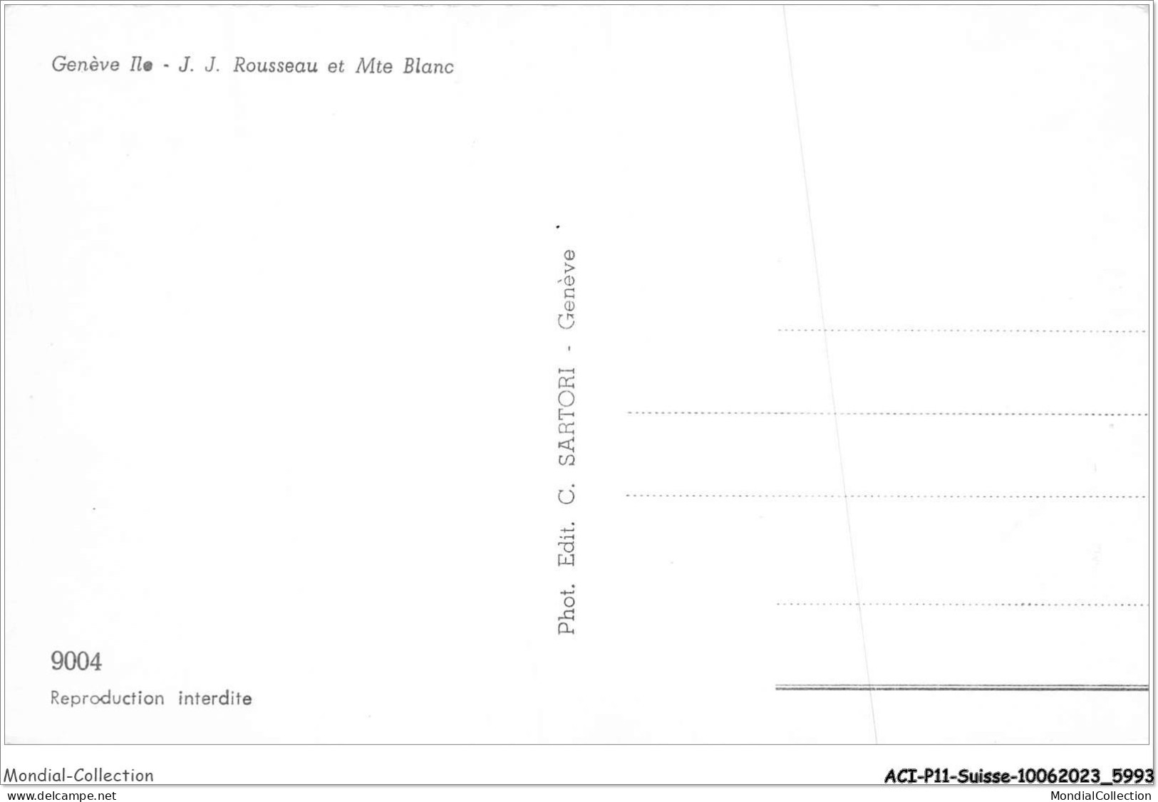 ACIP11-SUISSE-0965 - GENEVE - ILE J J ROUSSEAU ET MTE BLANC - Genève