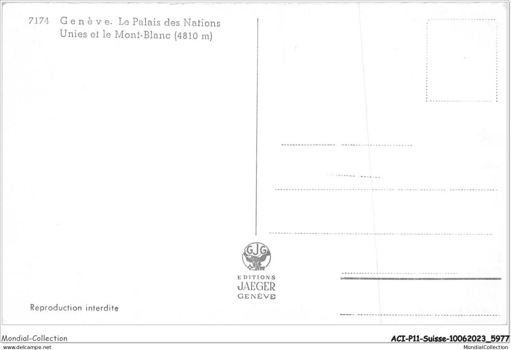 ACIP11-SUISSE-0957 - GENEVE - LE PALAIS DES NATIONS ET LE MONT BLANC - Genève