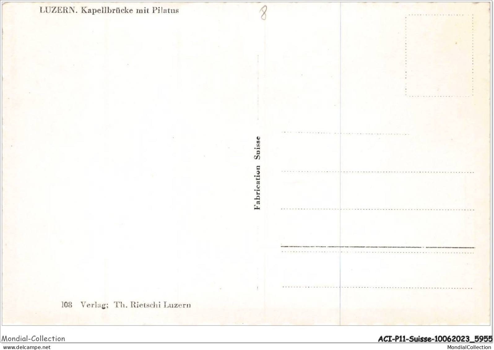 ACIP11-SUISSE-0946 - LUZERN - KAPELLBRUCKE MIT PILATUS - Lucerne