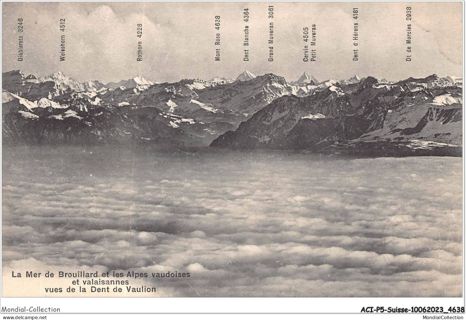 ACIP5-SUISSE-0355 - VAULION LA MER DE BROUILLARD ET LES ALPES VAUDOISES ET VALAISANNES - Vaulion