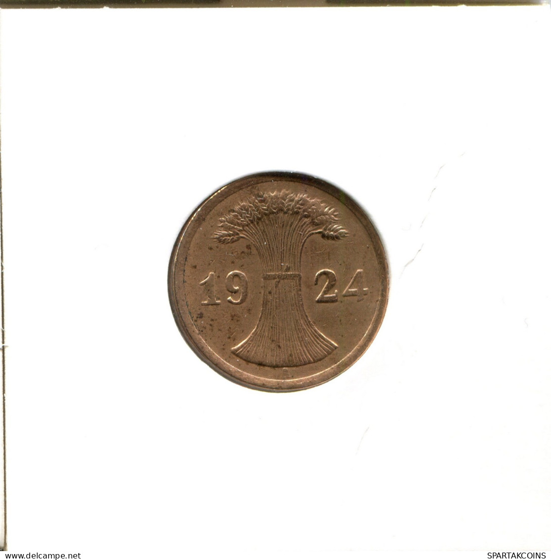 2 REICHSPFENNIG 1924 A GERMANY Coin #DA473.2.U.A - 2 Rentenpfennig & 2 Reichspfennig