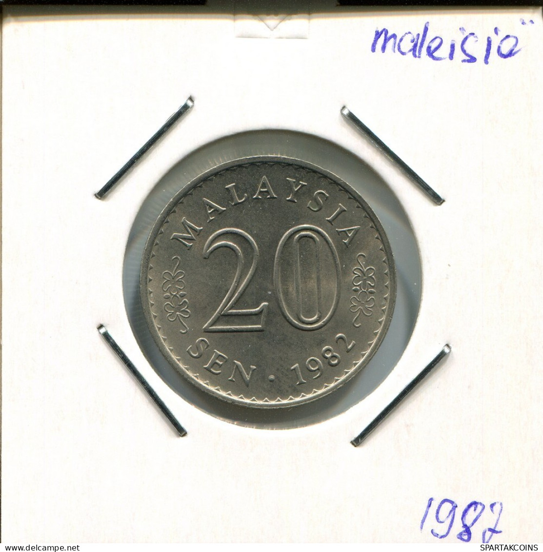 20 SEN 1982 MALAYSIEN MALAYSIA Münze #AR459.D.A - Malaysie