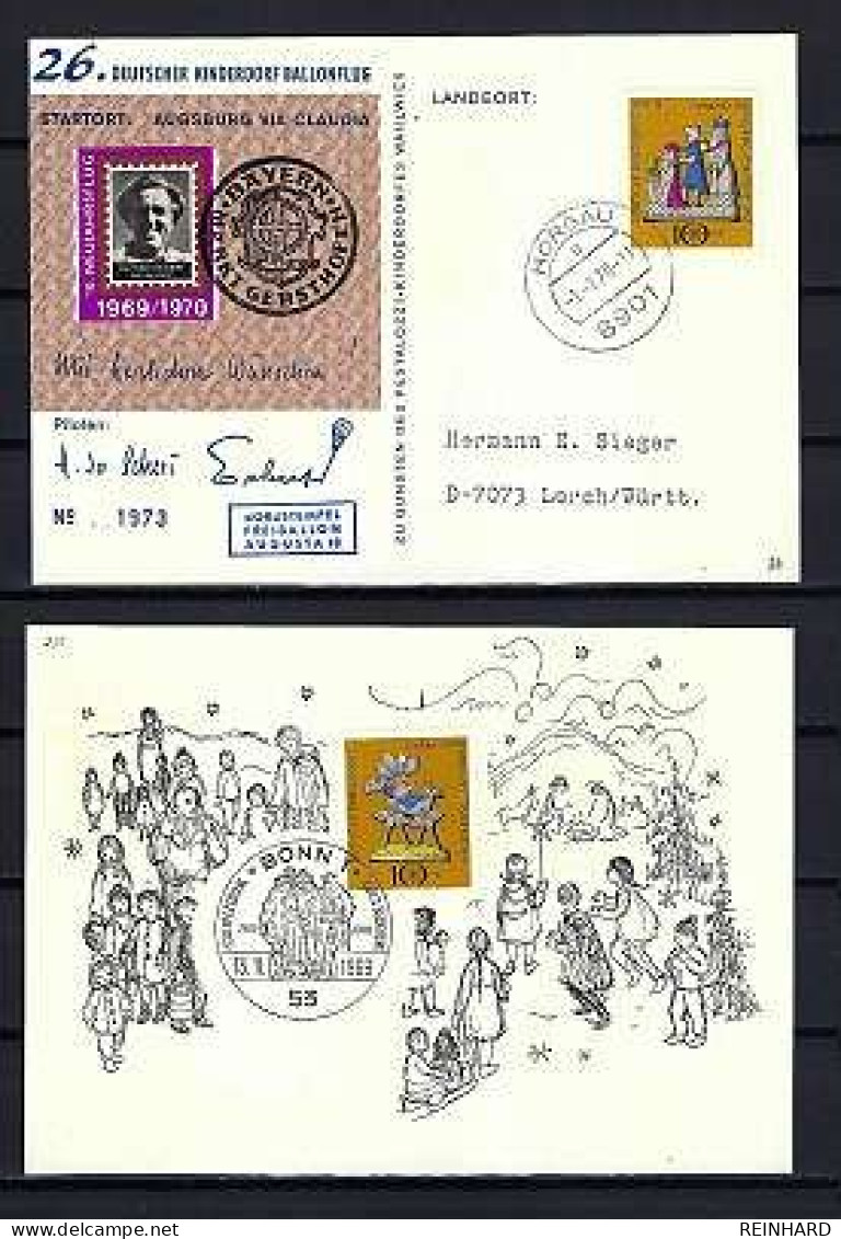 26. DEUTSCHER KINDERDORF BALLONFLUG Augsburg - Horgau 1.1.1970 - Siehe Bild - Lettres & Documents