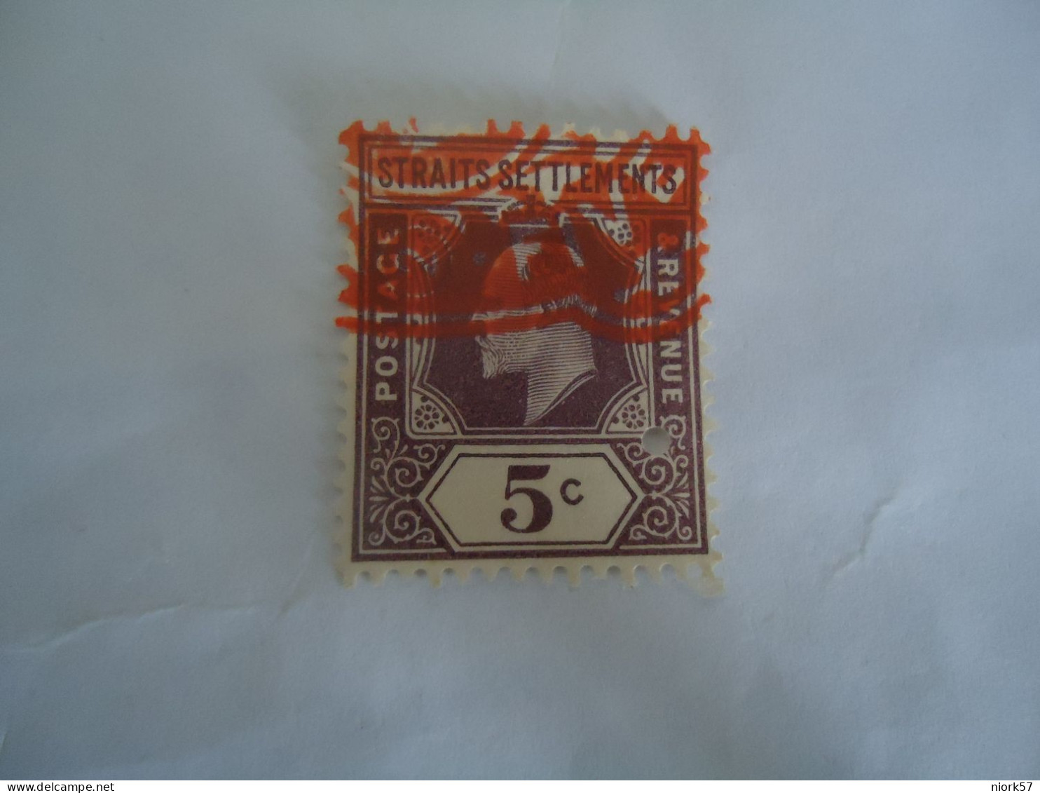 STRAITS SETTLEMENTS MLN   STAMPS   WITH POSTMARK  RED AND HOPE - Straits Settlements