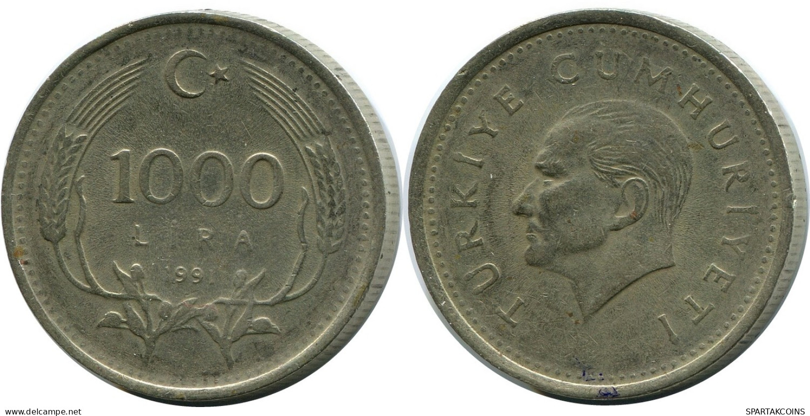 1000 LIRA 1991 TÜRKEI TURKEY Münze #AR248.D.A - Turchia